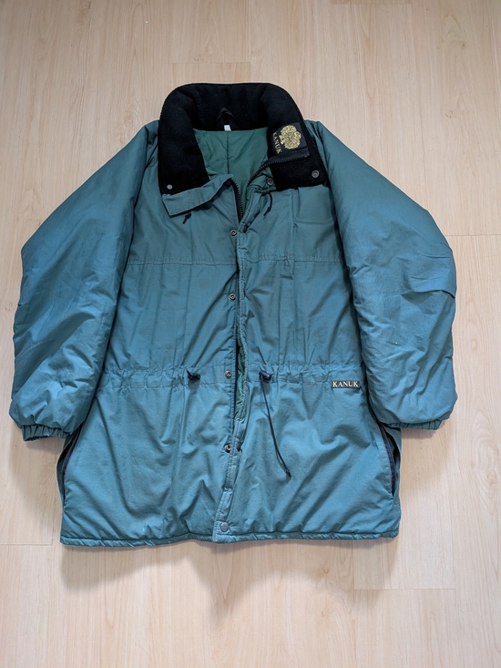 Kanuk Other - Vintage Kanuk Green Winter Jacket Parka Gold Owl Logo Black Fleece Collar Size 3